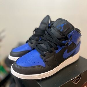 Nike Air Jordan 1 Mid Black Royal Blue Sneakers